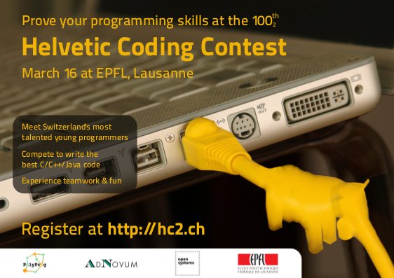 Helvetic Coding Contest Poster