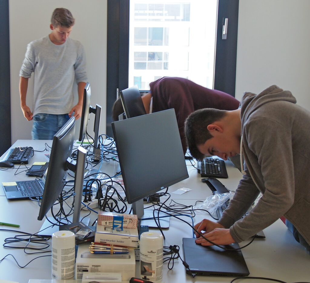 2016: The IT trainees settling into the new offices