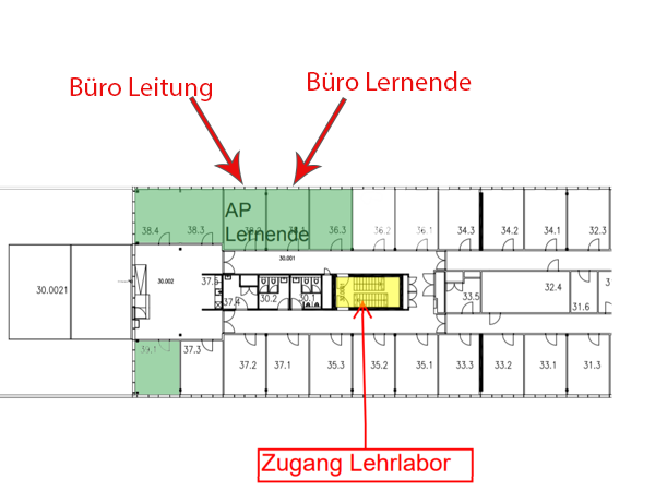 Der Grundriss der Räumlichkeiten am Hönggerberg