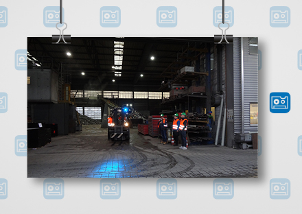 Safety first: light vests and helmets are compulsory for everyone in the shredding plant