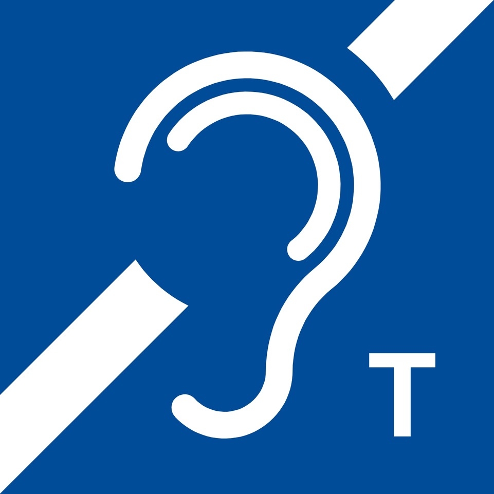 Piktogramm für einen Hörsaal mit induktiver Höranlage