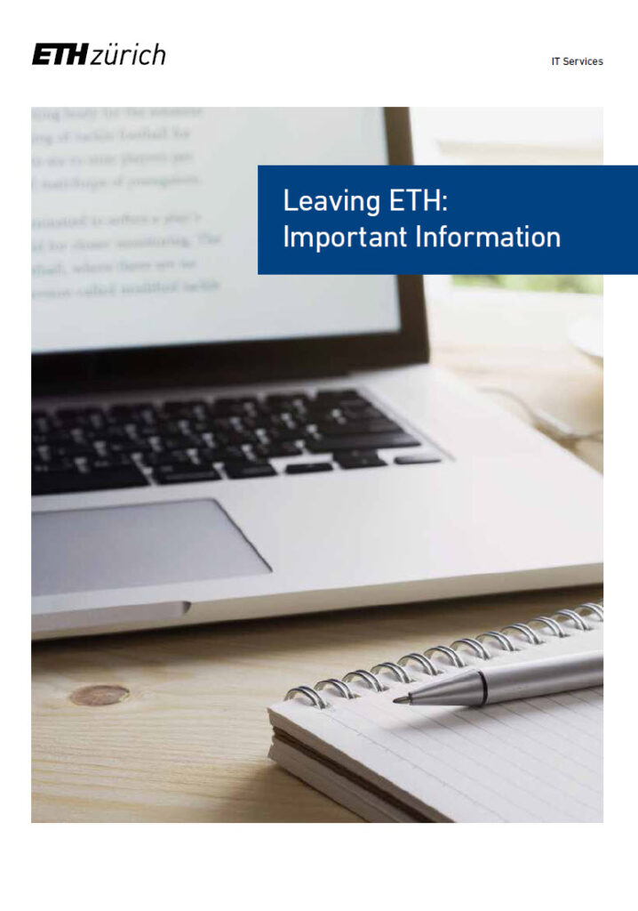 The "Leaving ETH" brochure is aimed at all ETH members who are leaving ETH Zurich