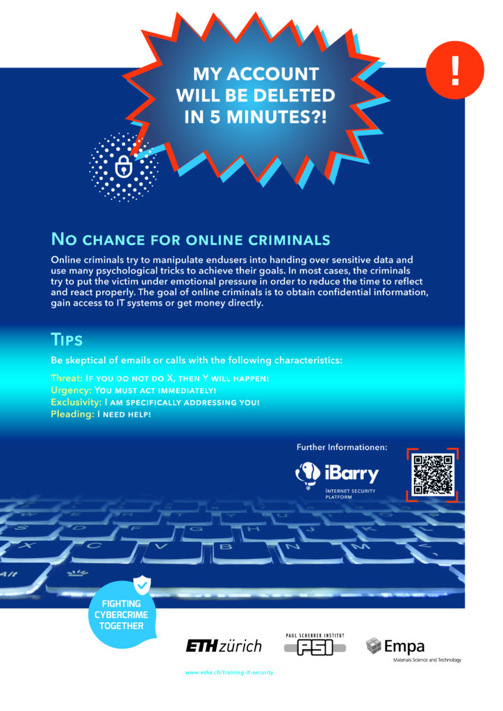 Poster "No chance for online criminals"