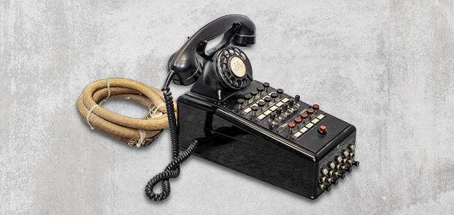 You need at least two wires to make a phone call. This big old analog telephone, as shown in the picture, requires 66 wires
